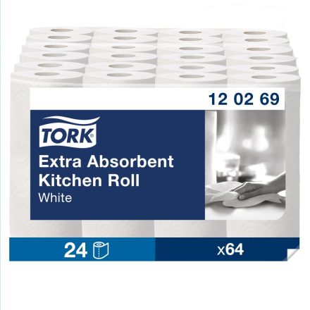Tork konyhai törlőpapír Premium, fehér, 2 rétegű 23x24 cm, 15,4 m/64 SCA120269