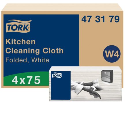 Tork konyhai tisztítókendő-séfkendő W4 fehér, 75 lap/cs SCA473179