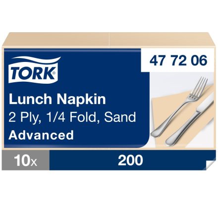 Tork Advanced Lunch szalvéta, 2 r, krém, 33x33 SCA477206